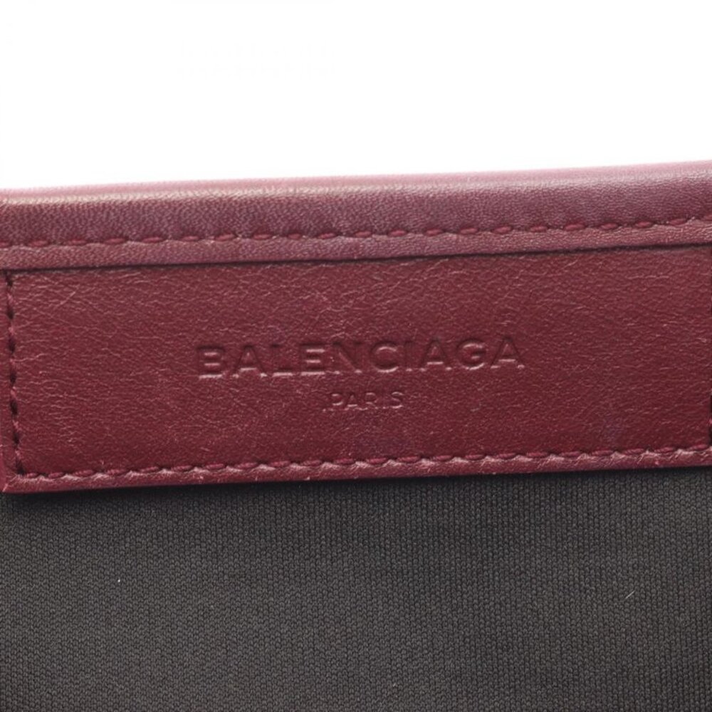 Balenciaga Tote Navy Cabas Natural Bold Canvas Leather Caba S - Picture 4 of 15